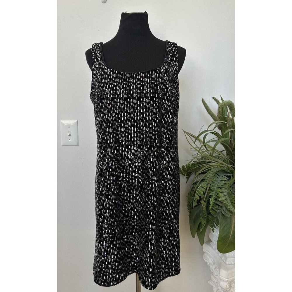 NWT Calvin Klein Women's Sleeveless Sequin Sheath with Scoop Neck‎ Dress Size 12